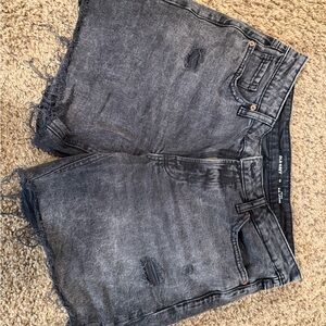 Old Navy black/grey Distressed Denim Shorts